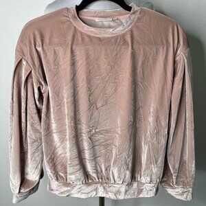 MOLO Girl's Cream Crew Neck Long Sleeve Velvet Sweatshirt Size 12